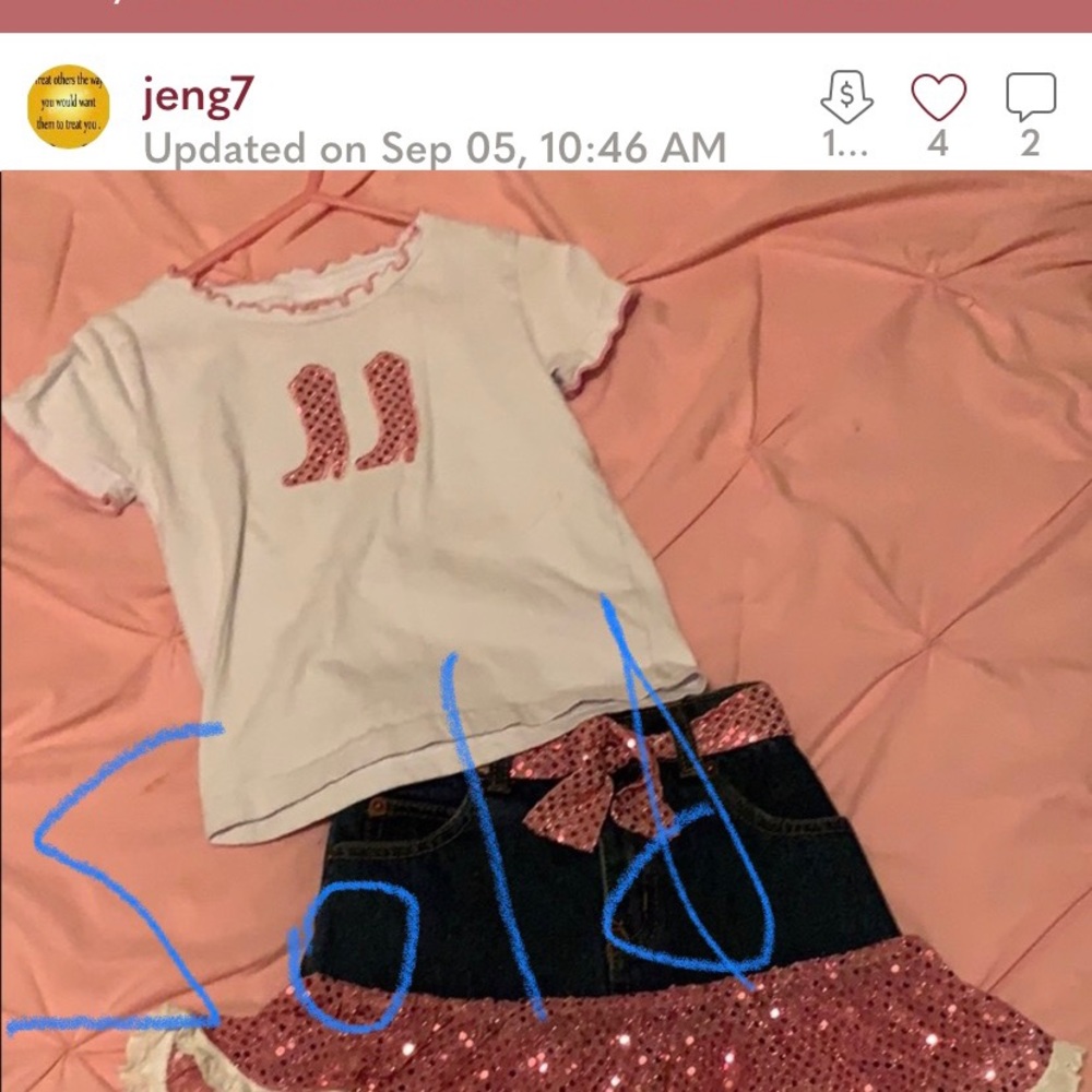 Western outfit- denim & sequins Kiddie Korral
